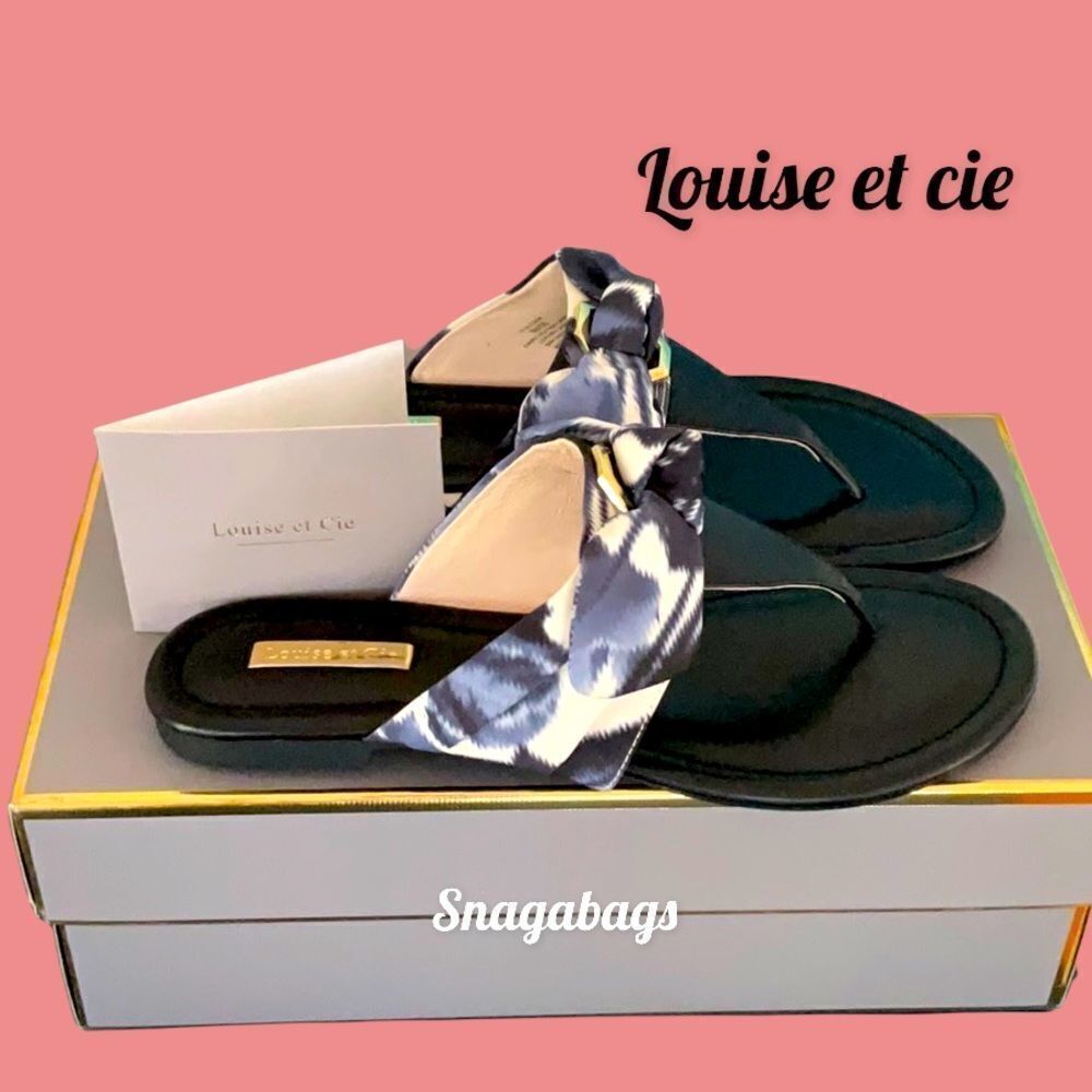 LOUISE ET CIE LO ANTONIA SATINA CALF SCARF TIE THONG SLIP ON SANDAL SHOE 8M